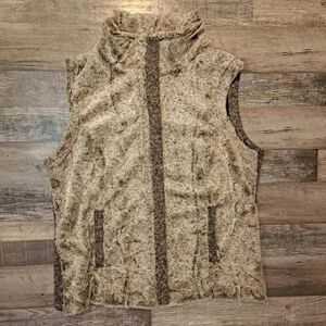 Tribal Cream and Brown Women's Fleece Vest